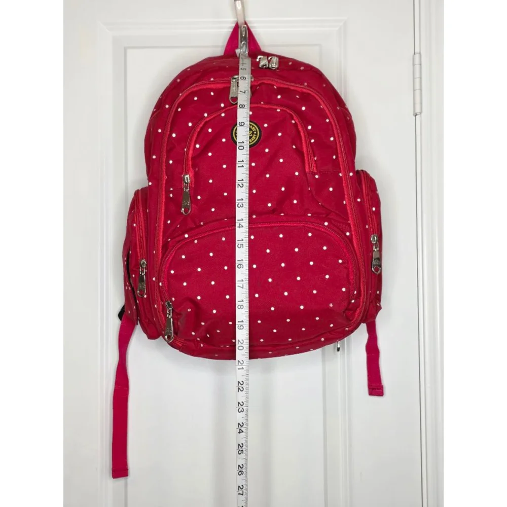 Qimiaobaby Multi-Function Diaper Bag Backpack – Red Polka Dot